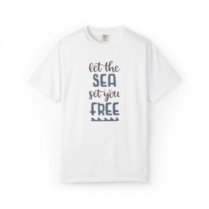 Let The Sea Set You Free Summer Tee Sunshine Days Ice Cream Camping Beachcombing Unisex Heavy Cotton T-Shirt