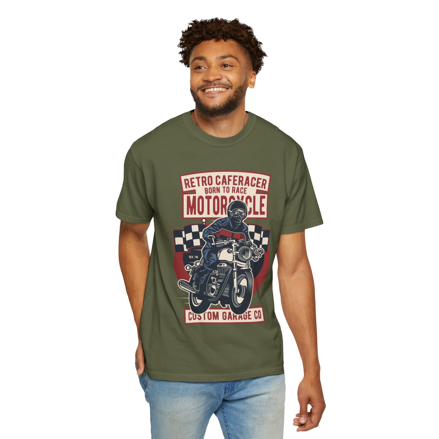 Retro Caferacer Vintage King Of The Road Classic Tee Bike Speed Racing Enthusiast Unisex Heavy Cotton T-Shirt