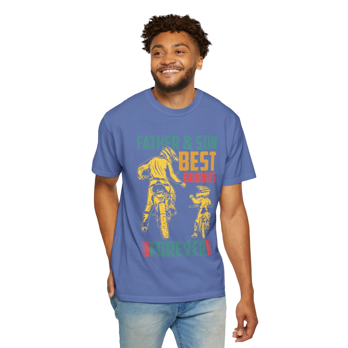 Lovable Father And Son Best Buddies Forever Role Model Loving Father Fatherhood Heroic Dad Unisex Heavy Cotton T-Shirt