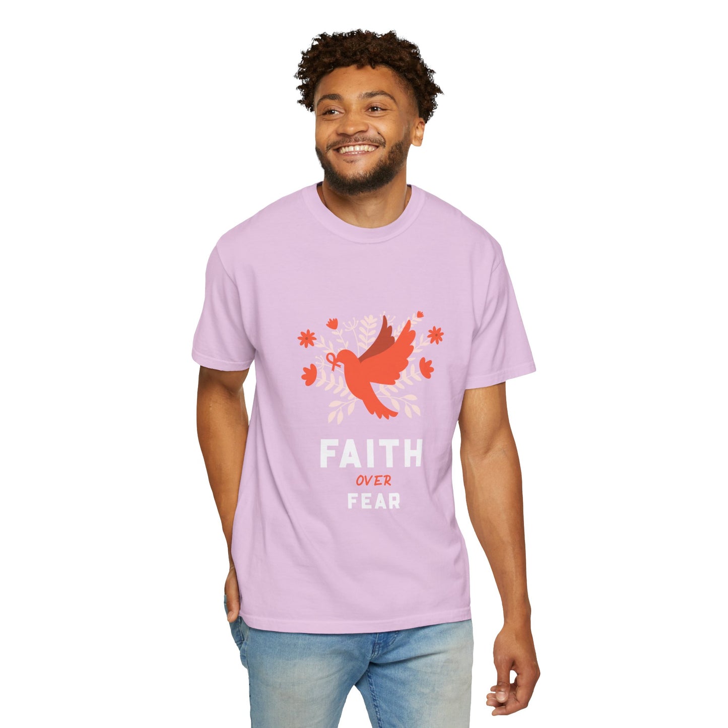 Faith Over Fear Stop Wishing Start Doing Action Goal Setting Modern Tee Achievement Self-Improvement Unisex Heavy Cotton T-Shirt