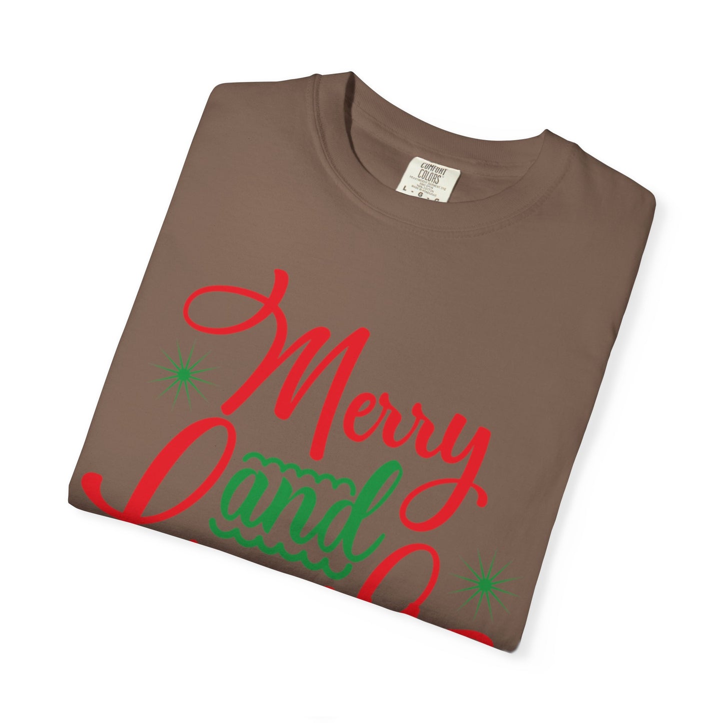 Cheerful Merry & Bright Joyful Christmas Time Christmas Lights Merry Christmas Jesus Birth Unisex Heavy Cotton T-Shirt