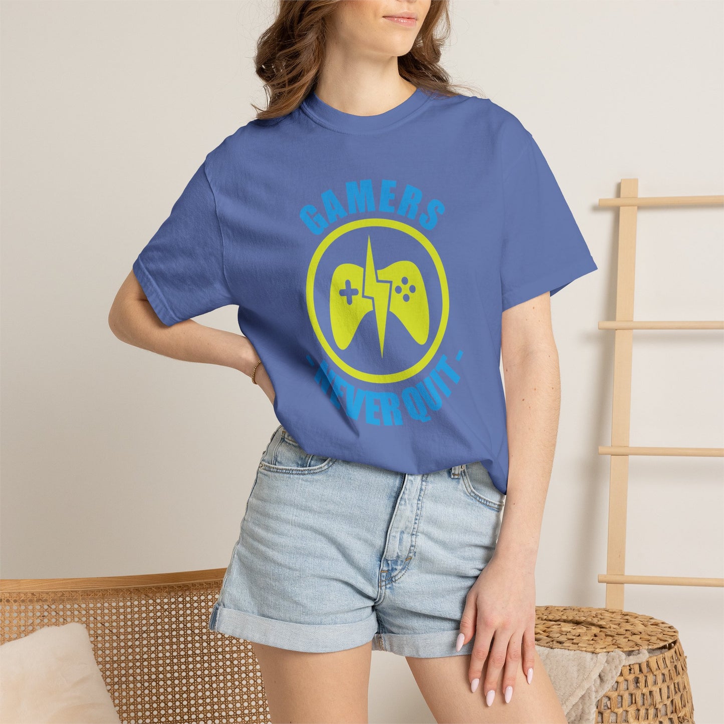 Inspirational Gamers Never Quit Virtual Immortality Forever A Gamer Immortalized In Pixels Unisex Heavy Cotton T-Shirt