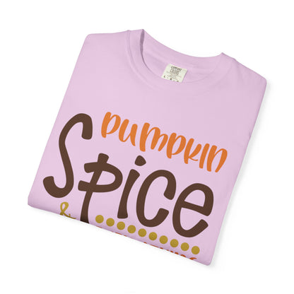 Pumpkin Spice & Everything Nice Halloween Autumn Delight Pumpkin Lovers Tee Seasonal Spices Fall Fusion Unisex Heavy Cotton T-Shirt