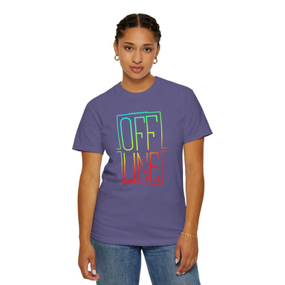 Offline Graphic T-Shirt — Retro Neon Text Tee