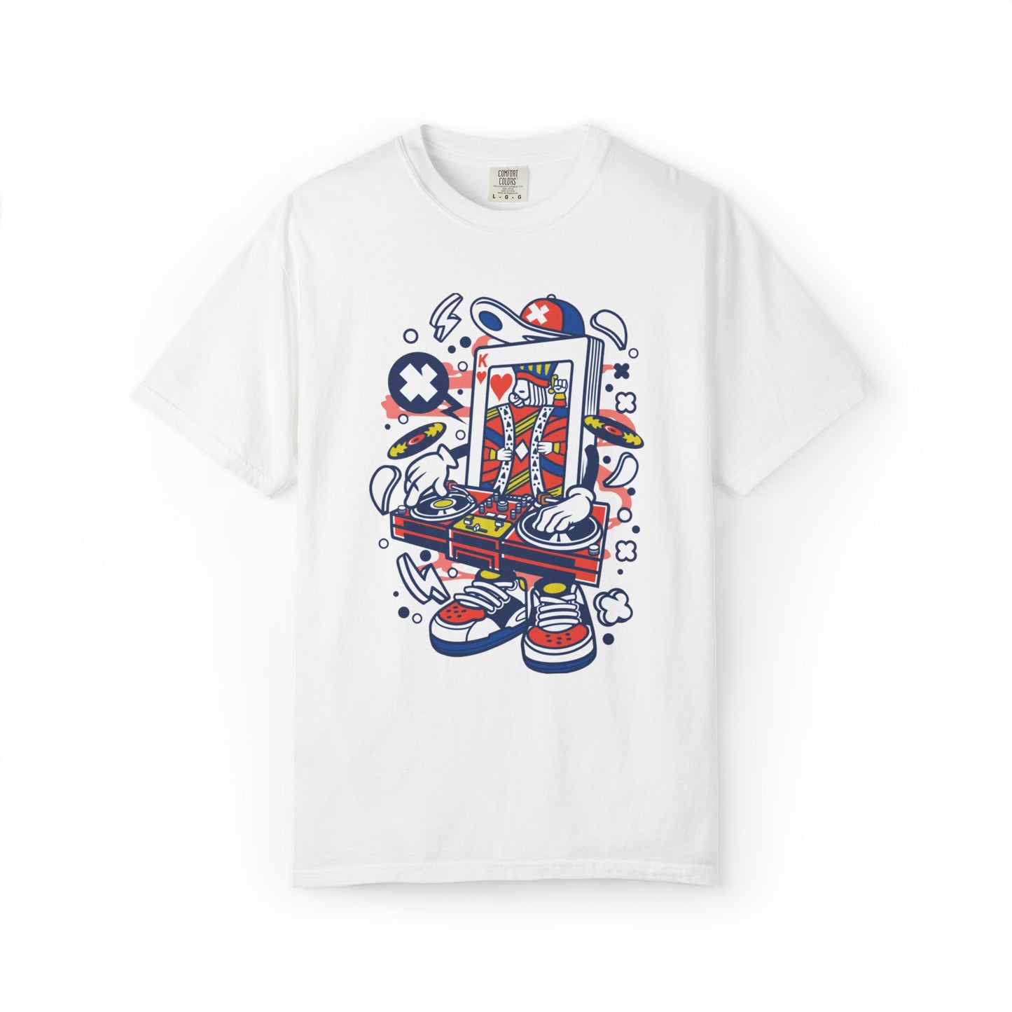 Dj King Play Card Hip Hop Vibes Trends Pop Visuals Tee Remixes Music Producer Unisex Heavy Cotton T-Shirt