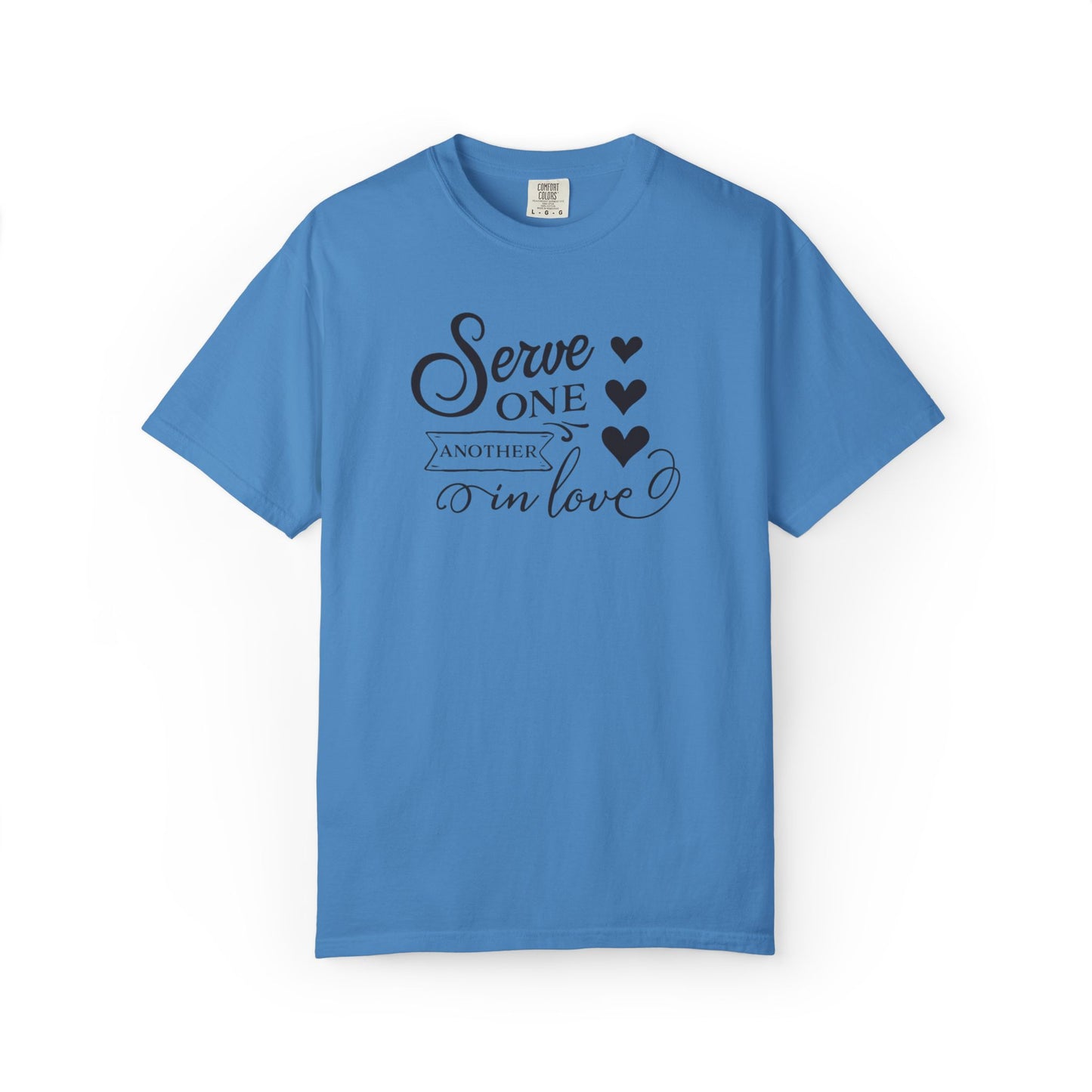 Serve One Another In Love Emotional Bond Affection Lovers Tee Romantic Relationship Forever Support Unisex Heavy Cotton T-Shirt