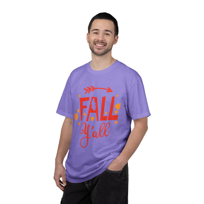 Fall Y’all Breeze Leaves Christmas Tee Jingle Bells Falling Beauty Holiday Spirit Unisex Heavy Cotton T-Shirt