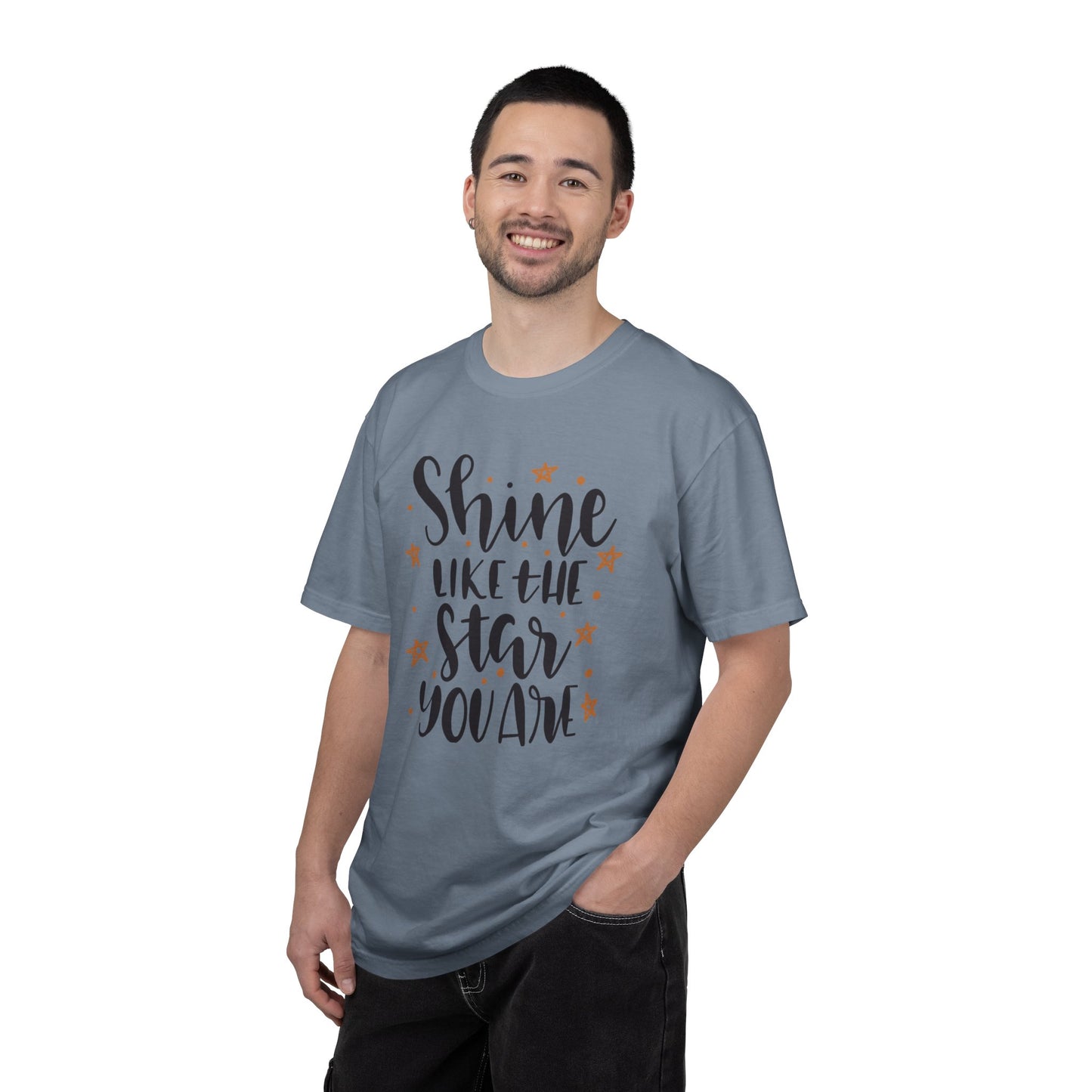 Shine Like A Star You Are Keep Trying Determination Tee Hard Work Success Unstoppable Hustle Fame Unisex Heavy Cotton T-Shirt