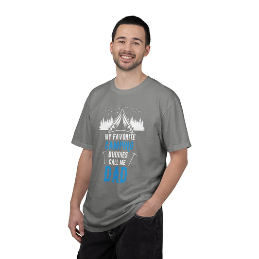 Funny My Favorite Camping Buddies Call Me Dad Sarcastic Adventure Mountains Hiking Stars Unisex Heavy Cotton T-Shirt