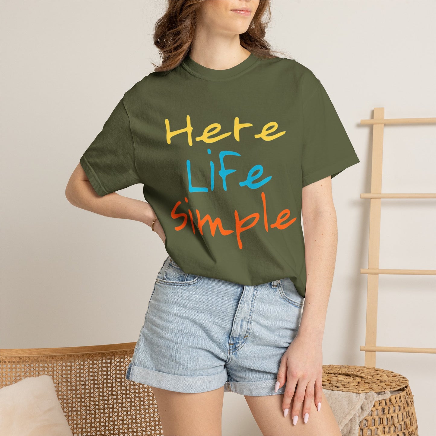 Here Life Simple - Unisex Garment-Dyed T-shirt