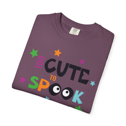 Too Cute To Spook Ghosts Halloween Funny Stylish Tee Spider webs Pumpkins Unisex Heavy Cotton T-Shirt