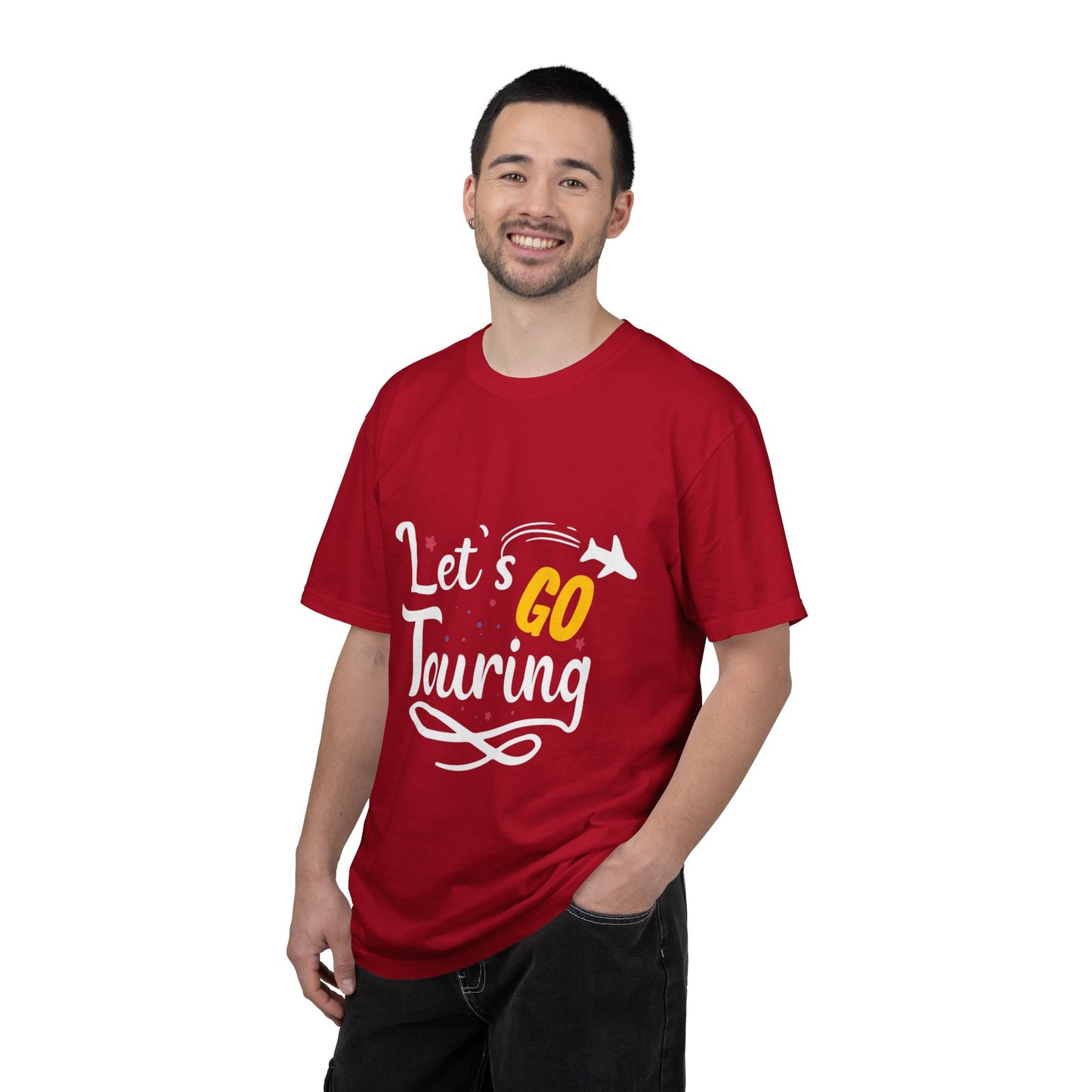 Let’s Go Touring Trendy Tee Travel Addict Exploring Adventurous Tour Lover Tourist Journey Unisex Heavy Cotton T-Shirt