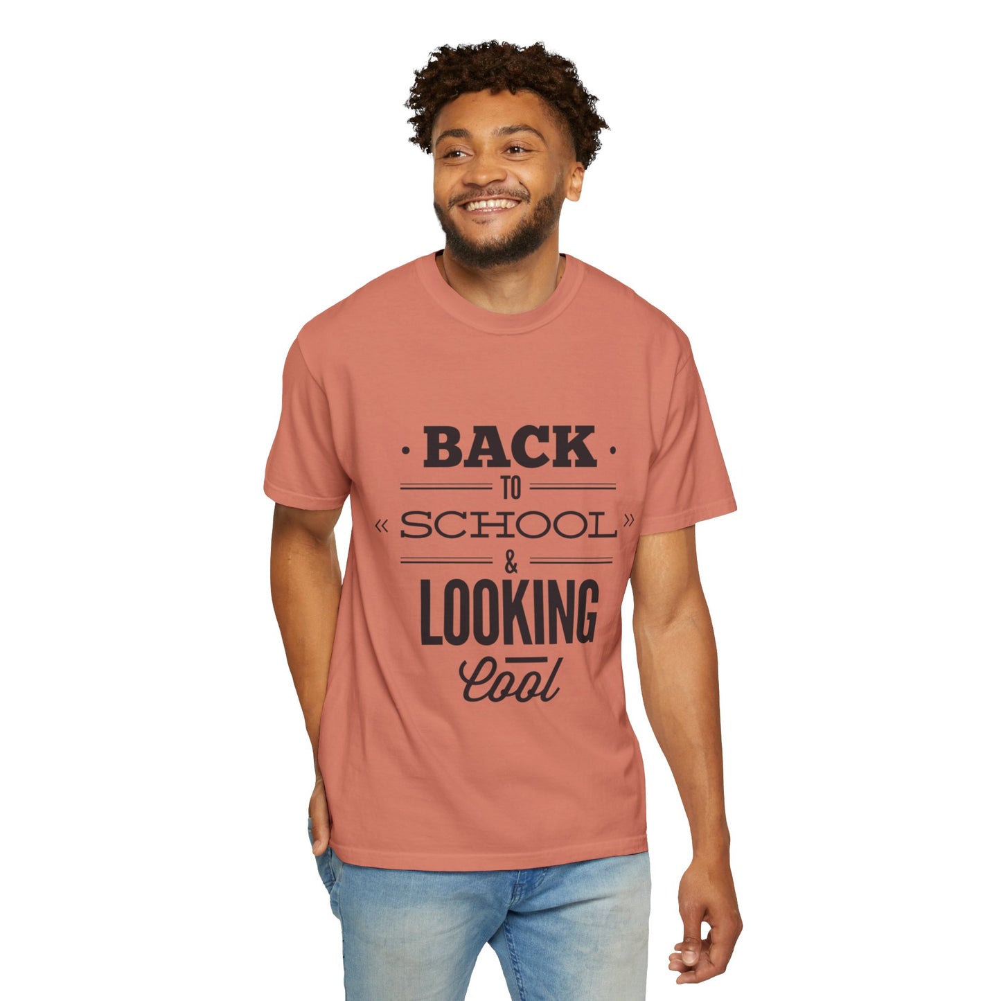 Funny Back To School Looking Cool New Beginning Educational Journey New Classroom Backpack Notebooks Unisex Heavy Cotton T-Shirt