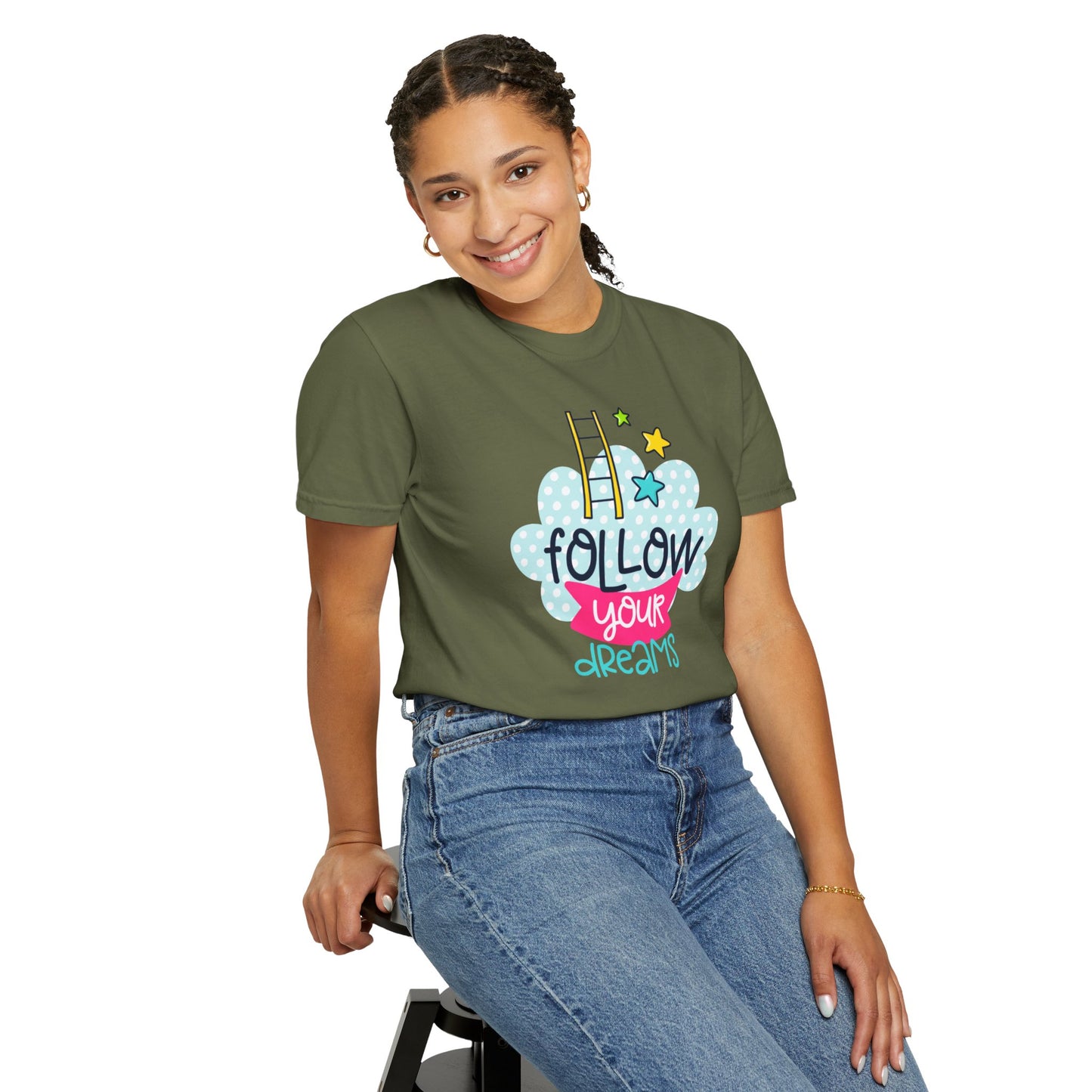 Follow Your Dreams Aspiration Determination Courage Night Wishes Unisex Heavy Cotton T-Shirt