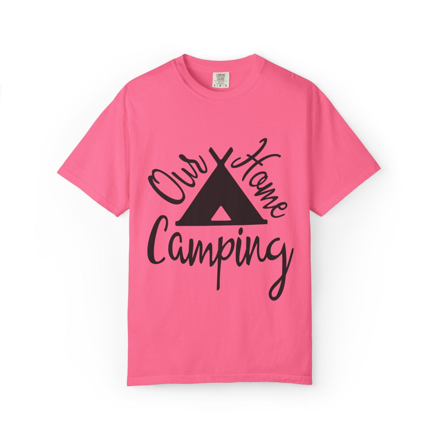 Our Home Camping Freedom Fighter Adventure Lovers Tee Nature Exploration Bonfire Travel Van Unisex Heavy Cotton T-Shirt
