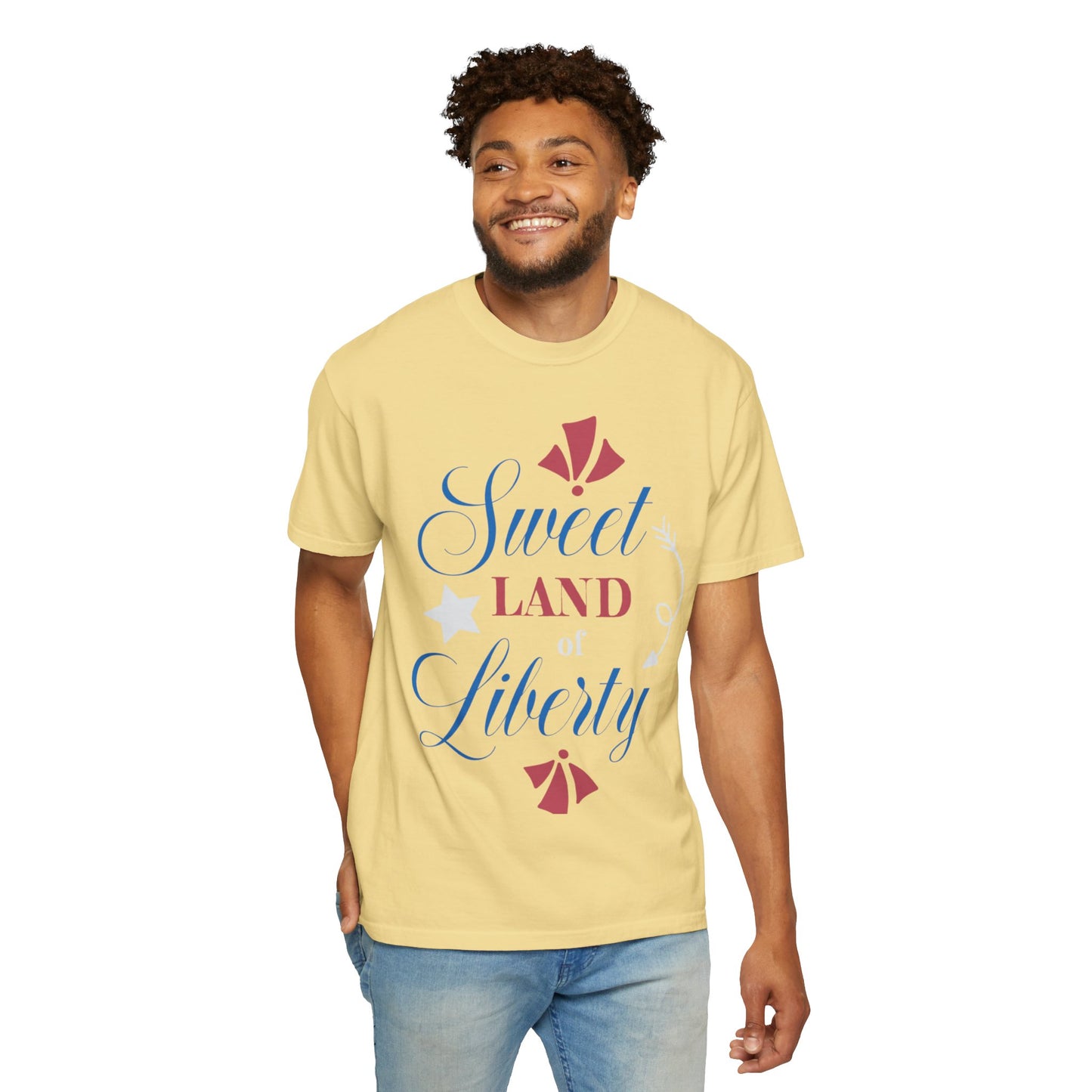 Sweet Land Of Liberty Equality American Values Country Love USA Flag Patriotic Tee Loyalty Fairness Unity Unisex Heavy Cotton T-Shirt