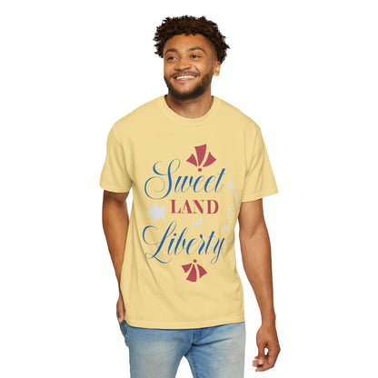 Sweet Land Of Liberty Equality American Values Country Love USA Flag Patriotic Tee Loyalty Fairness Unity Unisex Heavy Cotton T-Shirt