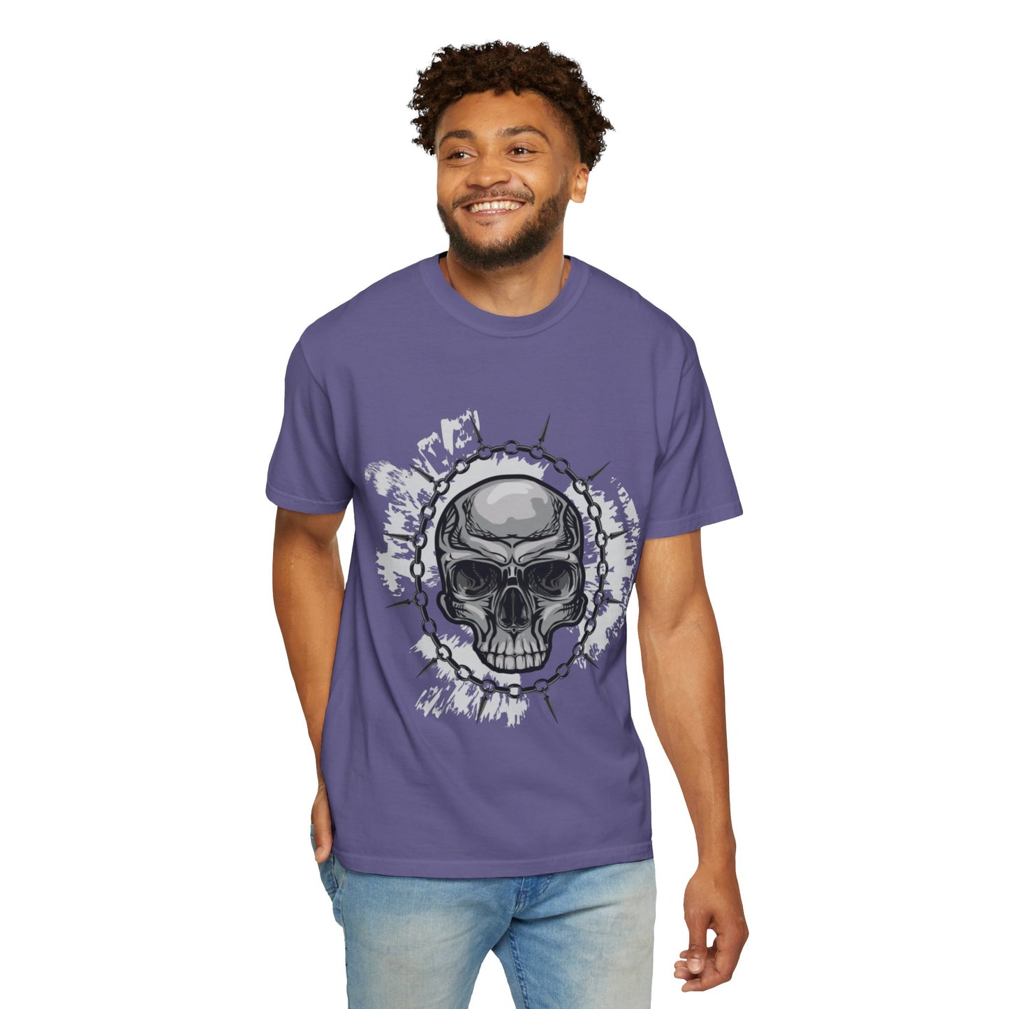 Chain Skull Cranium Head Anatomy Bones Trend Tee Horror Creepy Head X-ray Unisex Heavy Cotton T-Shirt