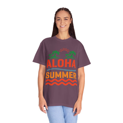 Exciting Aloha Summer Sunshine Beach Days White Sand Summer Camp Vacation Mode Sunny Days Unisex Heavy Cotton T-Shirt