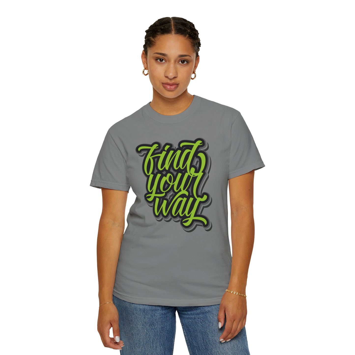 Find Your Way Direction Guidance Tee Exploration Adventure Destination Unisex Heavy Cotton T-Shirt