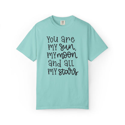 You Are My Sun My Moon And All My Stars Lovers Tee Hug Rainbow Passion Unconditional Soulful Connection Unisex Heavy Cotton T-Shirt