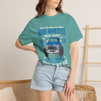 Funny Mini Monster Truck Manic Speed Truck Power Sarcastic Extreme Adventure Four-Wheel Drive Unisex Heavy Cotton T-Shirt