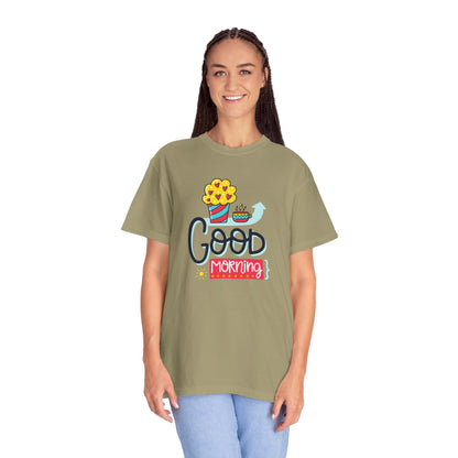 Good Morning Lazy Day Achiever Morning Champion Tee Daily Victory Sleep Defeated Unisex Heavy Cotton T-Shirt