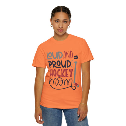 Loud & Proud Hockey Mom Power Play Cheering Stickhandling Sports Tee Legend Unisex Heavy Cotton T-Shirt