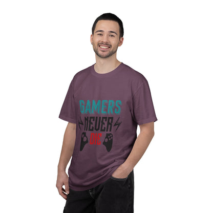 Gamers Never Die Warriors Tee Non-Stop Playing Obsession Mastery Thrill Unisex Heavy Cotton T-Shirt