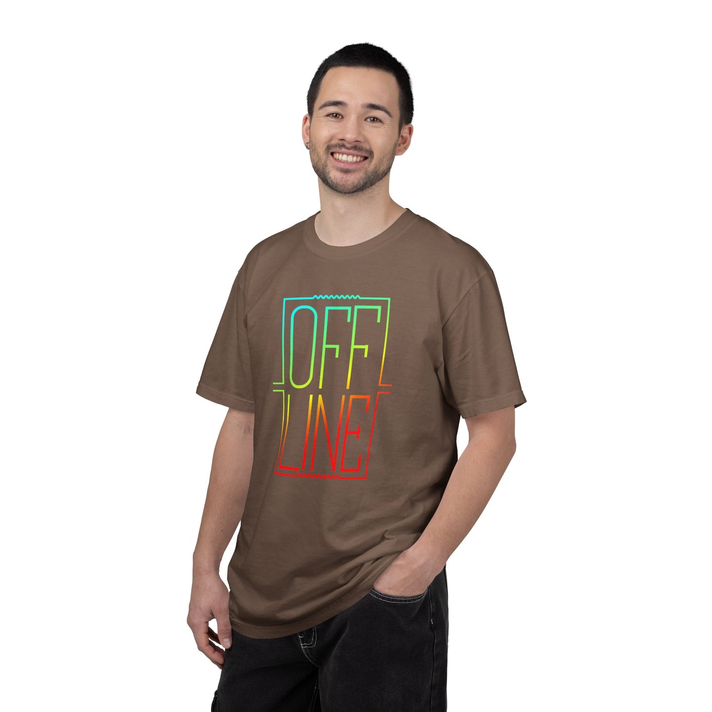 Offline Graphic T-Shirt — Retro Neon Text Tee