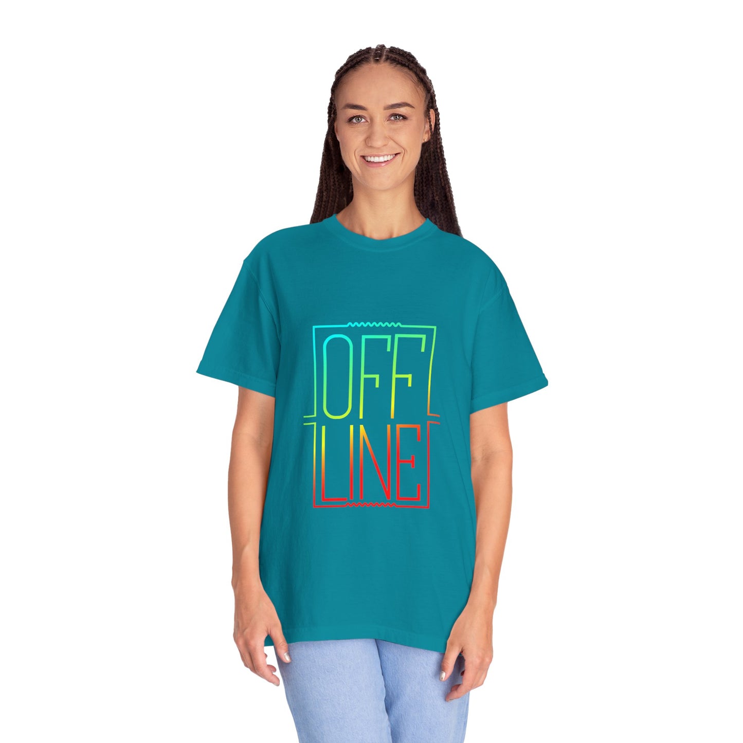 Offline Tech-Free Funny Tee Unplugged Disconnect Relaxation Peaceful Living No Screen Digital Break Unisex Heavy Cotton T-Shirt