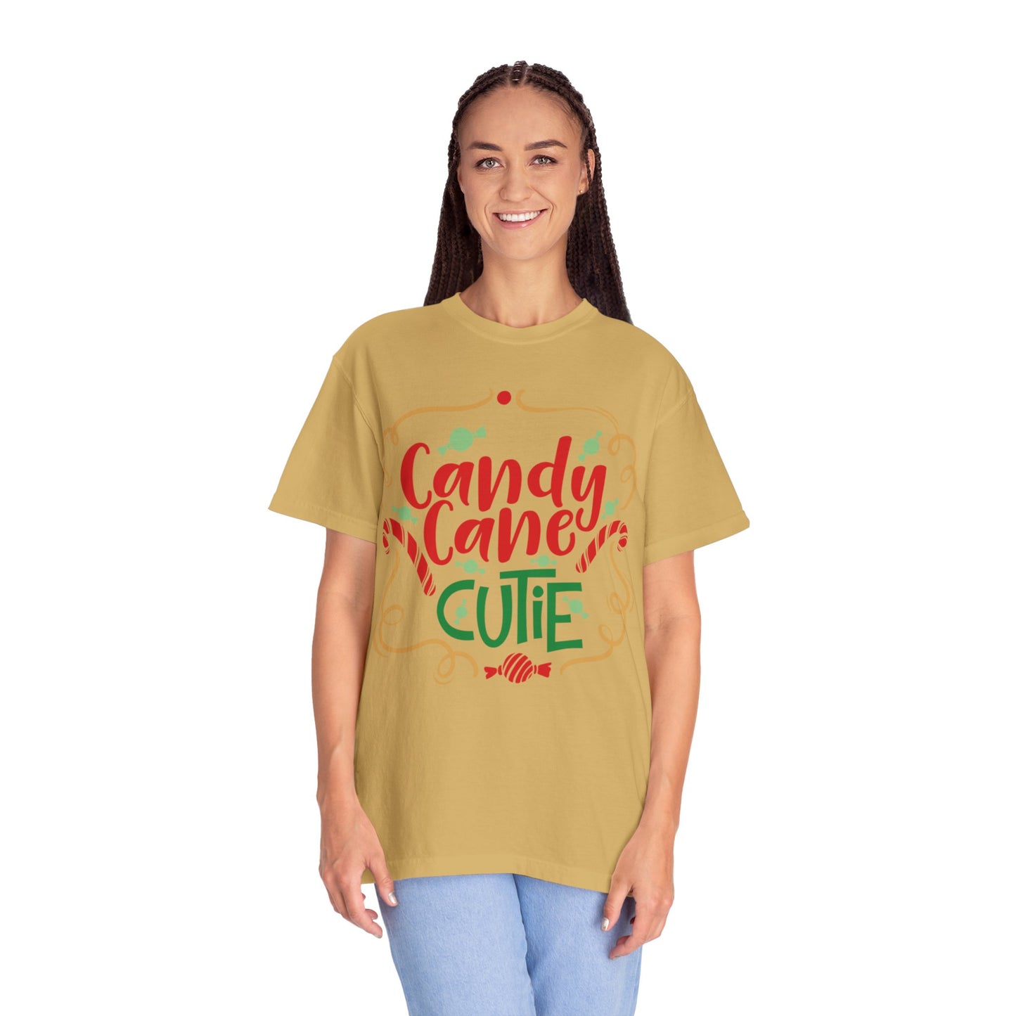 Candy Cane Cutie Enjoying Tee Tiny Helpers Jingle Bell Bling Festival Season Merry Christmas Unisex Heavy Cotton T-Shirt