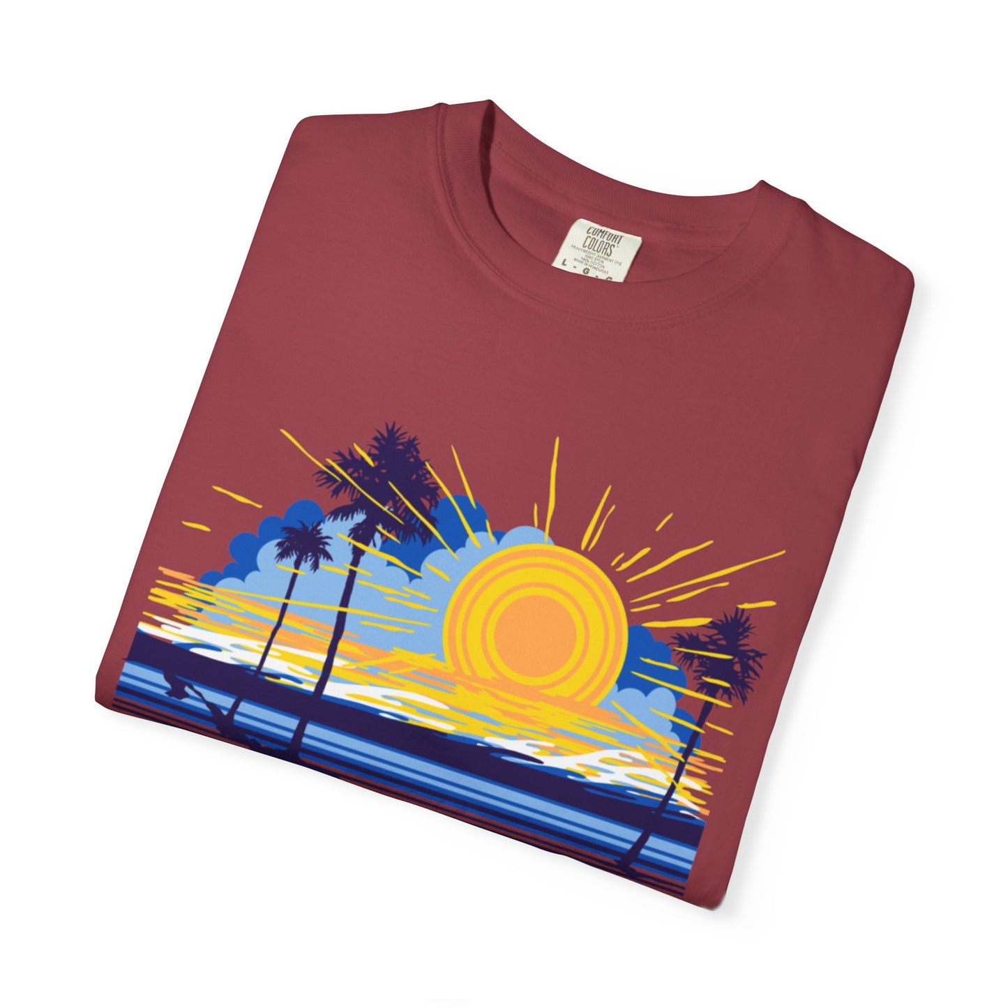 Sunset And Beach Summer Trendy Tee Sunshine Days Ice Cream Summer Camp Beachcombing Anchor Unisex Heavy Cotton T-Shirt