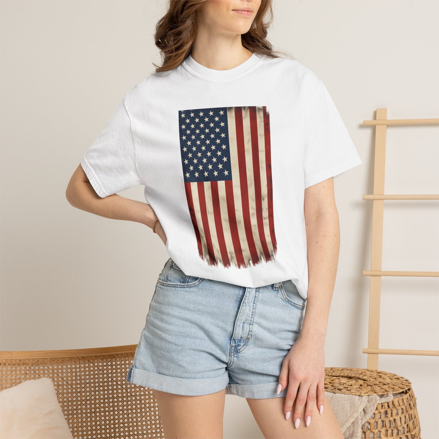 Flag USA - Unisex Garment-Dyed T-shirt