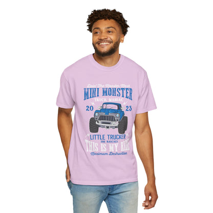 Funny Mini Monster Truck Manic Speed Truck Power Sarcastic Extreme Adventure Four-Wheel Drive Unisex Heavy Cotton T-Shirt