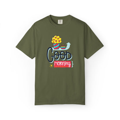 Good Morning Lazy Day Achiever Morning Champion Tee Daily Victory Sleep Defeated Unisex Heavy Cotton T-Shirt