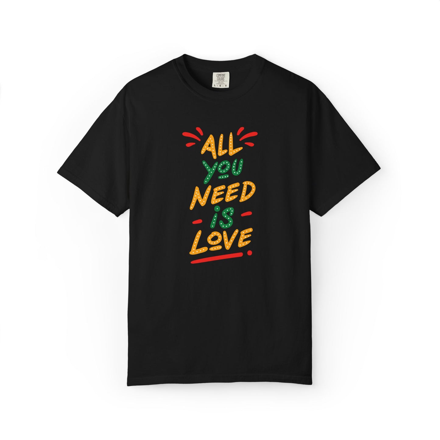 All You Need Is Love T-Shirt — Retro Handwritten Love Graphic Unisex Heavy Cotton T-Shirt