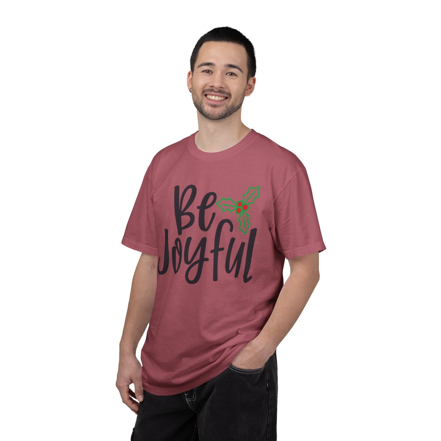 Be Joyful Festival Season Tee Twinkle Lights New Year Celebration Merry Christmas Noel Delight Unisex Heavy Cotton T-Shirt