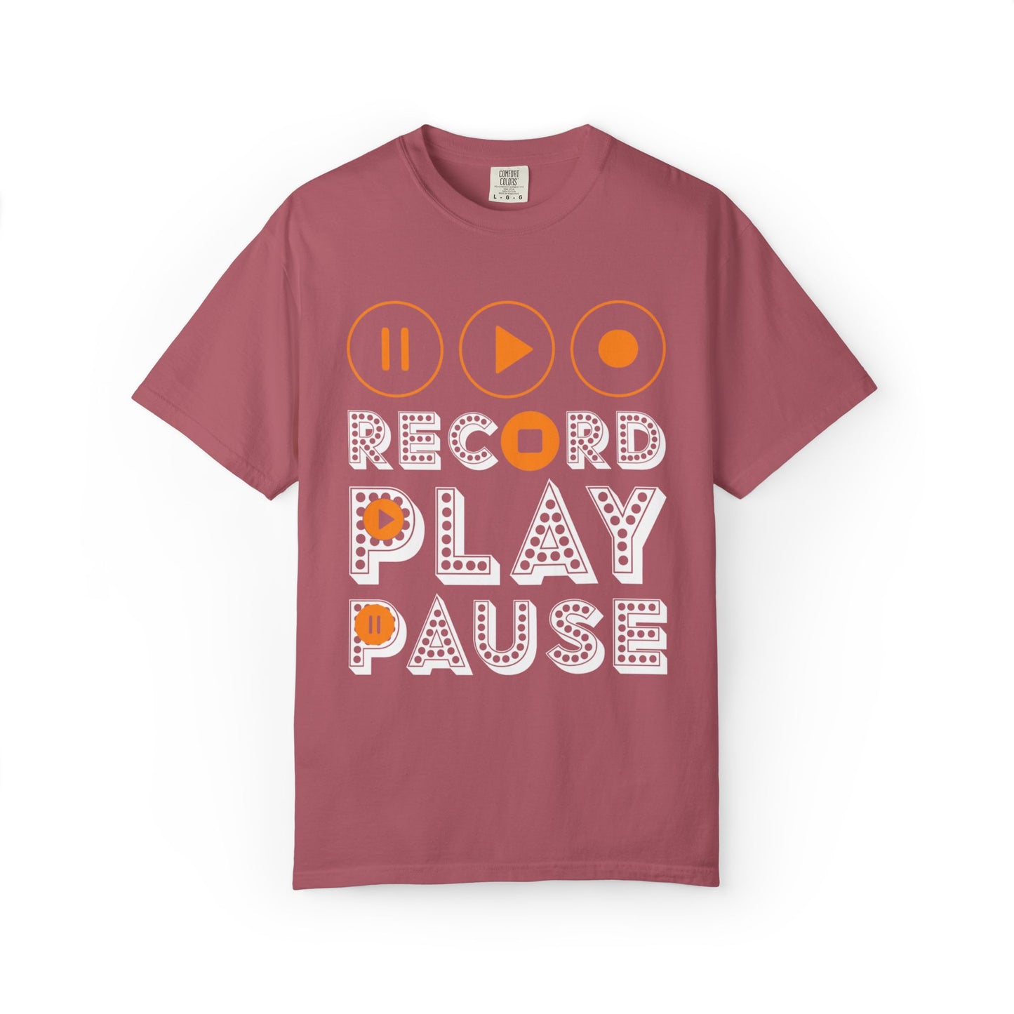Thrilling Record Play Pause Playback Actions Sound Management Audio Functions Unisex Heavy Cotton T-Shirt