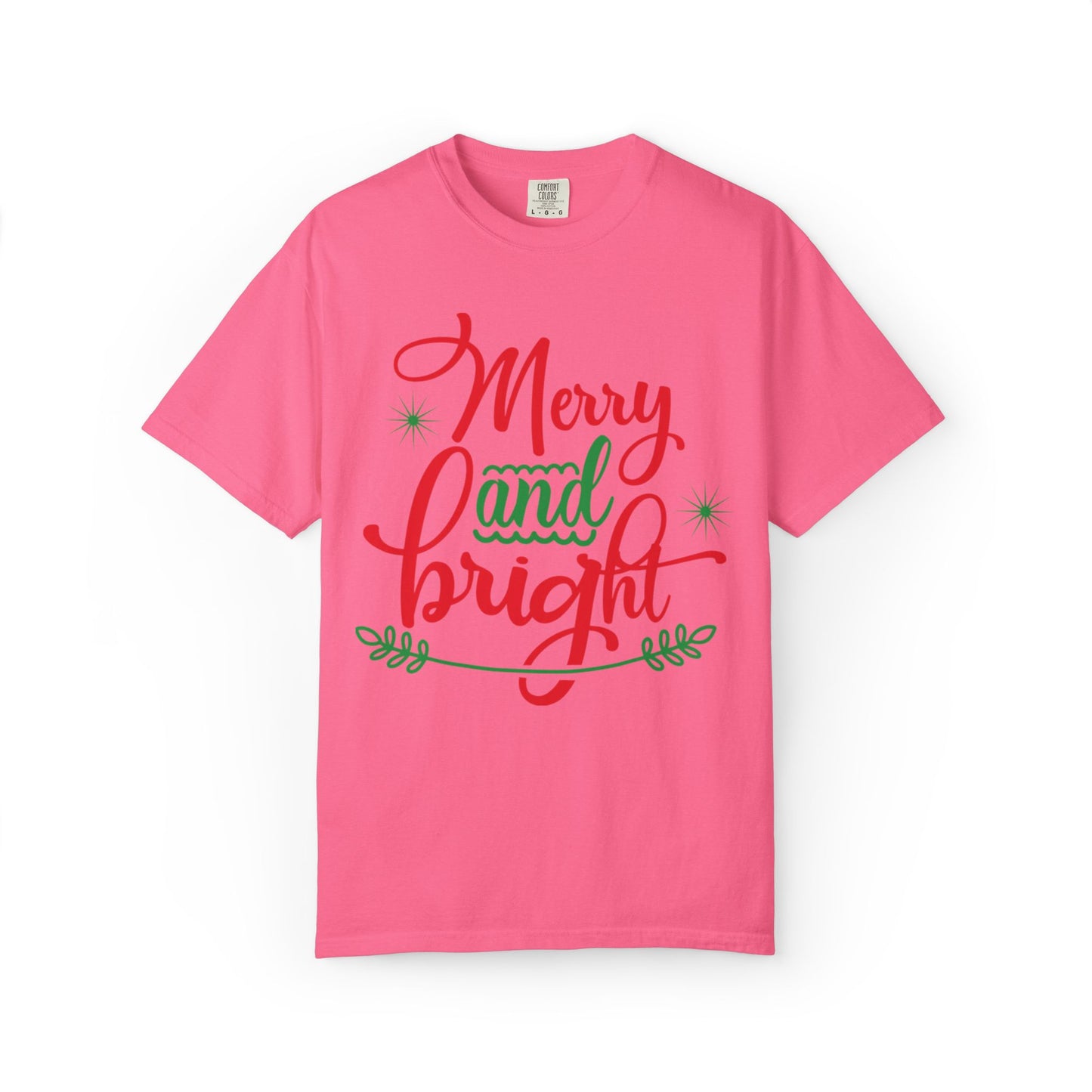 Cheerful Merry & Bright Joyful Christmas Time Christmas Lights Merry Christmas Jesus Birth Unisex Heavy Cotton T-Shirt