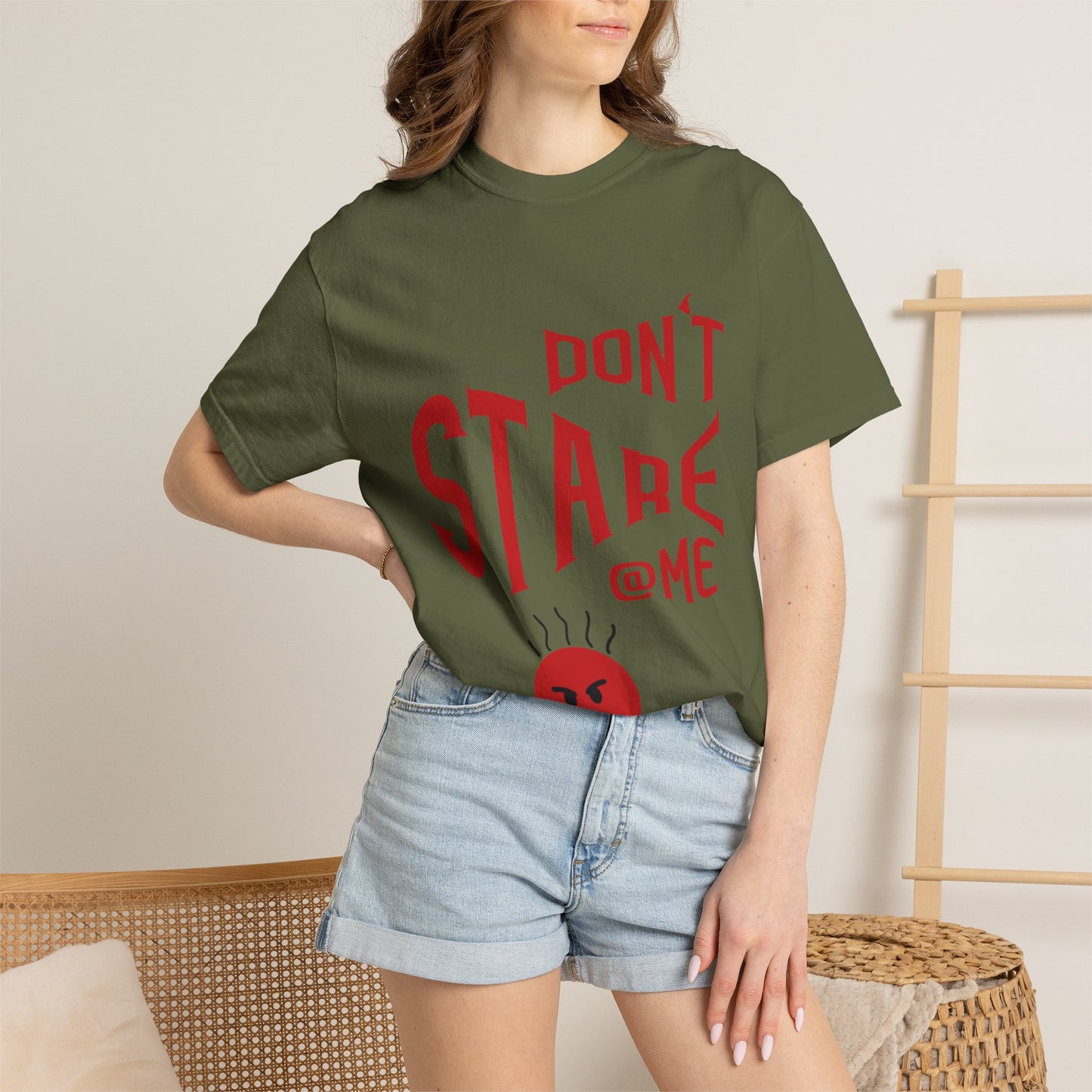Don’t Stare Me Politeness Tee Personal Space Self-Consciousness Respect Boundaries Unisex Heavy Cotton T-Shirt
