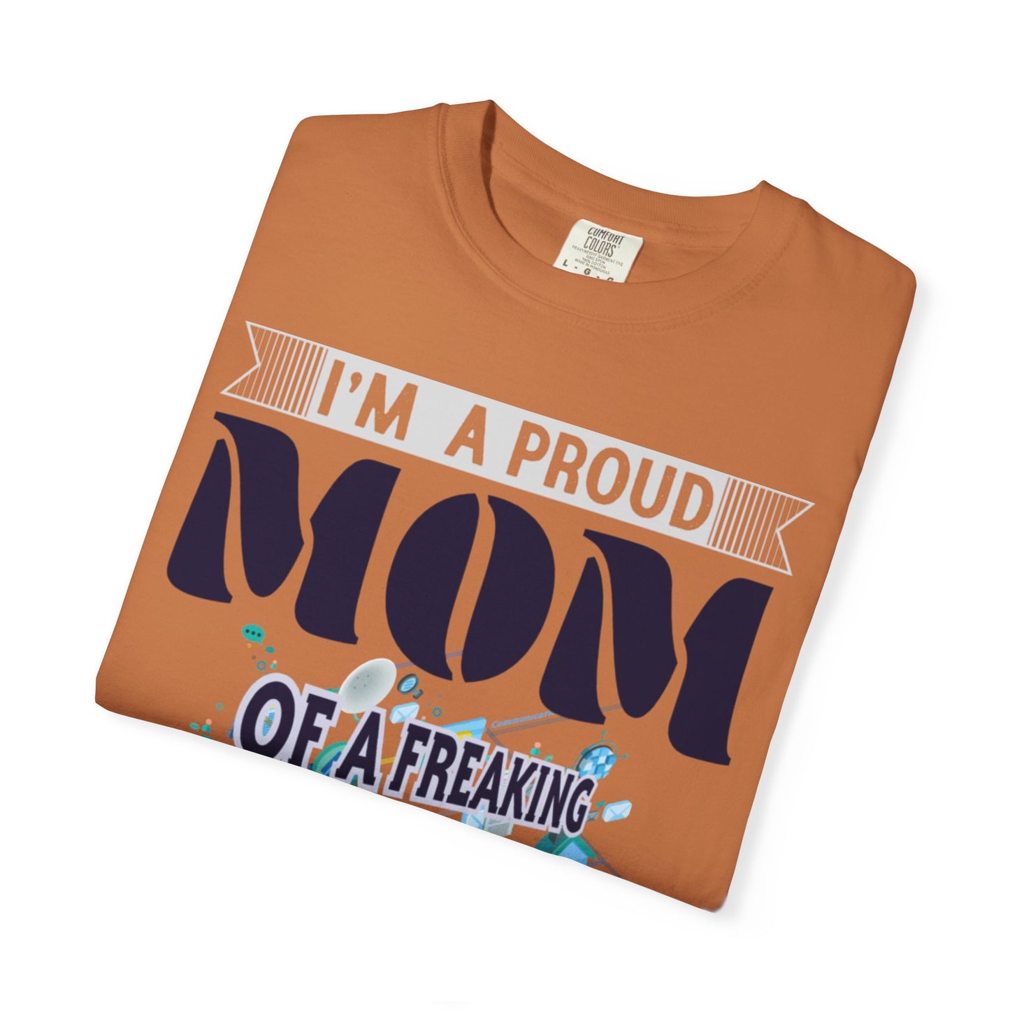 Proud Mom Telecom Engineer Mobile Technology Signal Processing Digital Communication Radio Frequencies Unisex Heavy Cotton T-Shirt