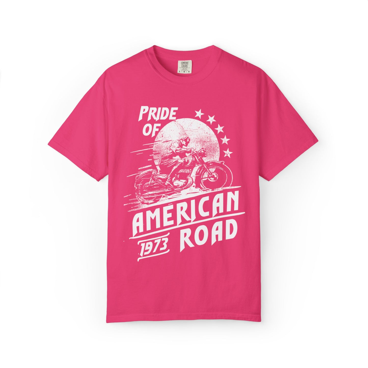 Vintage Pride Of The American Road 1973 Nostalgic Trendy Tee Motorcycle Classic Ride Legendary Bike Unisex Heavy Cotton T-Shirt