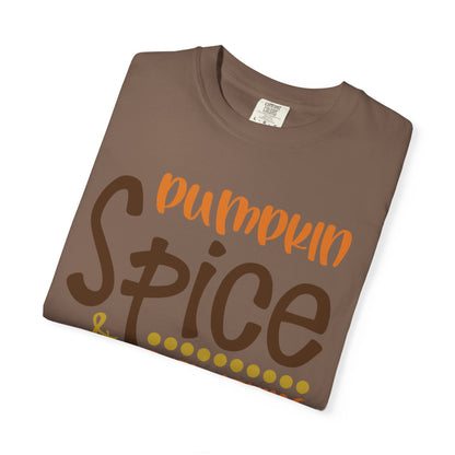 Pumpkin Spice & Everything Nice Halloween Autumn Delight Pumpkin Lovers Tee Seasonal Spices Fall Fusion Unisex Heavy Cotton T-Shirt