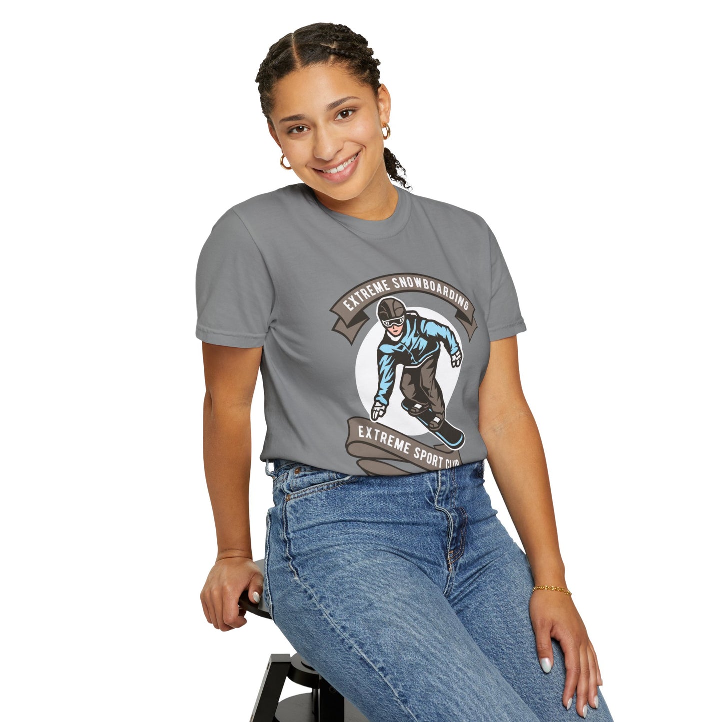 Extreme Snowboarding Sports Club Holly Jolly Winter Tee Wonderland Unisex Heavy Cotton T-Shirt