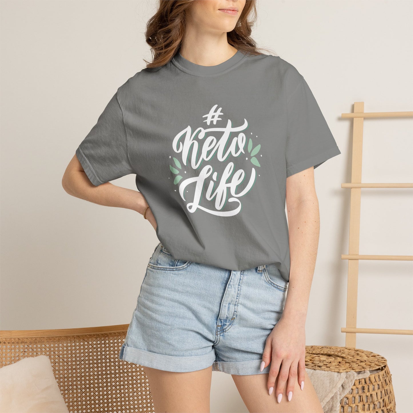 Keto Life Low-Carb Vegetables Tee Moderate Protein Fat Adaptation Intermittent Fasting Unisex Heavy Cotton T-Shirt