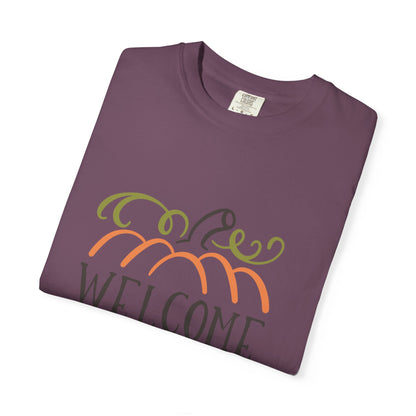 Welcome To Our Patch Harvest Festival Autumn Pumpkins Tee Fall Activities Farm Visit Family Fun Unisex Heavy Cotton T-Shirt