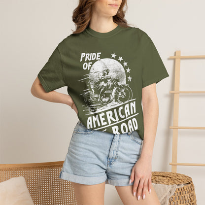 Vintage Pride Of The American Road 1973 Nostalgic Trendy Tee Motorcycle Classic Ride Legendary Bike Unisex Heavy Cotton T-Shirt