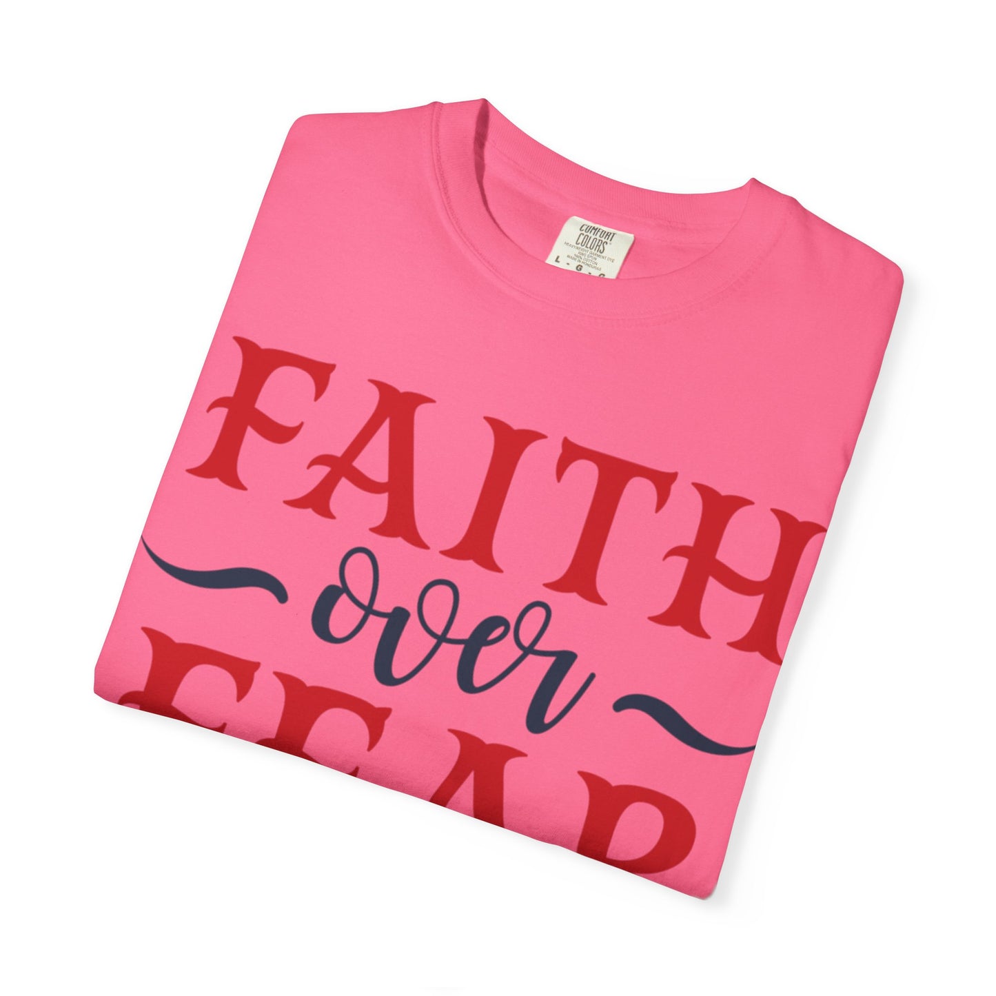 Faith Over Fear Stop Wishing Start Doing Action Goal Setting Modern Tee Achievement Self-Improvement Unisex Heavy Cotton T-Shirt