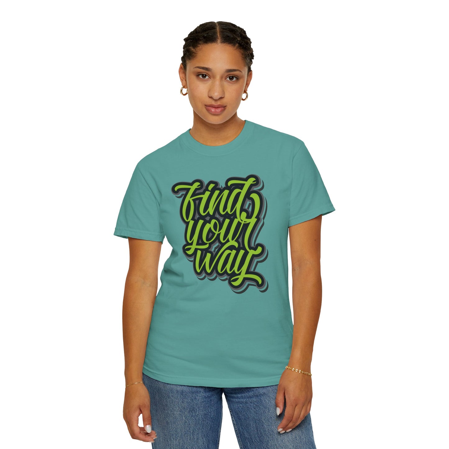 Find Your Way Direction Guidance Tee Exploration Adventure Destination Unisex Heavy Cotton T-Shirt
